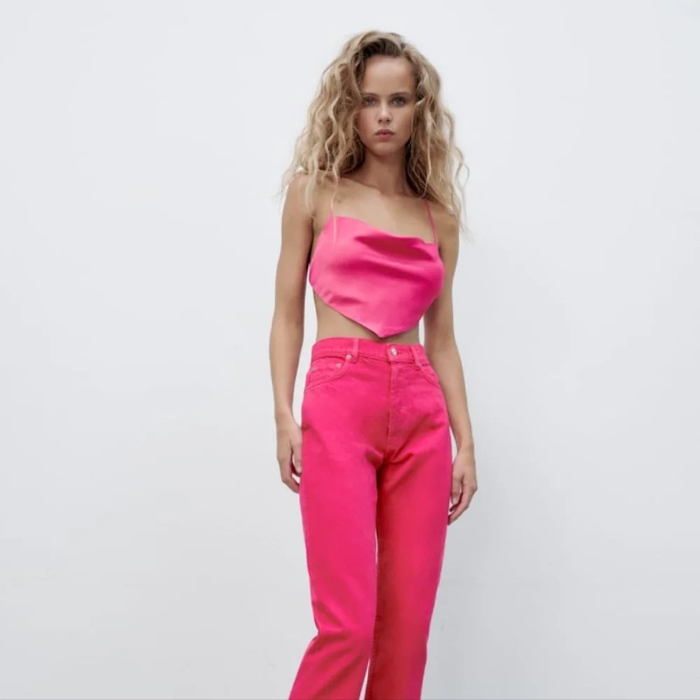 Zara Satting Effect Crop Top NWT